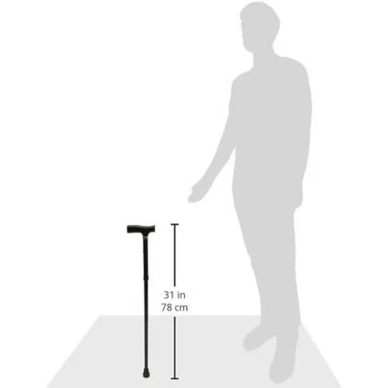 Karman Folding Cane In Silver With Luxury Handle and Easy To Fold