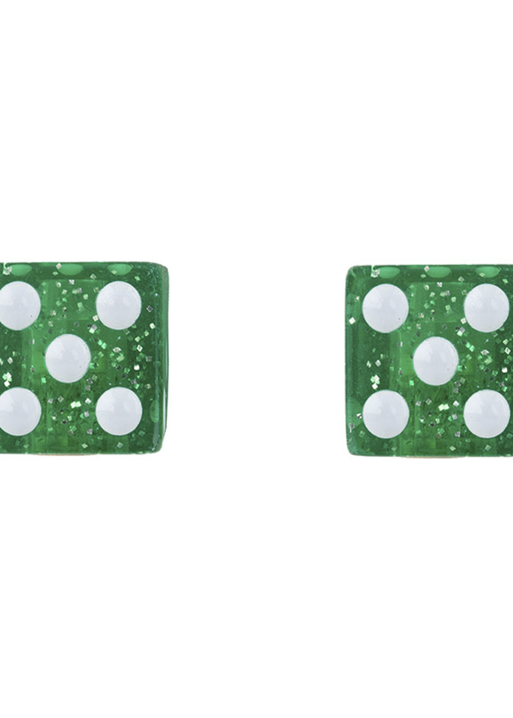 TRIK TOPZ VALVE CAPS TRIKTOPZ DICE-GLITTER GRN 1pr/PK