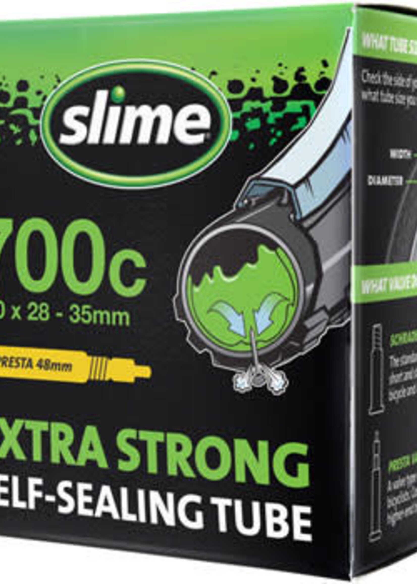 SLIME Slime Self-Sealing Tube 700c x 28mm-35mm, 48mm Presta Valve