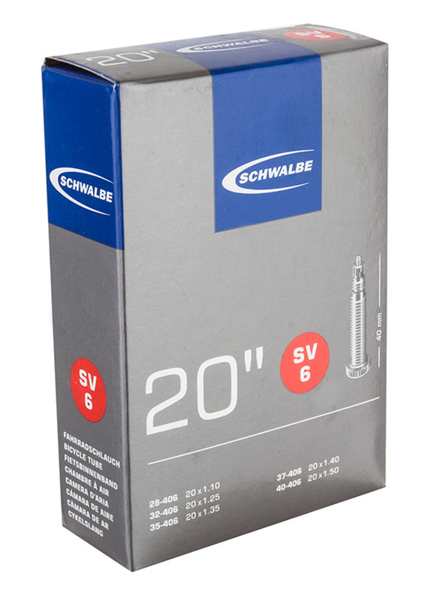 SCHWALBE TUBE SCHWALBE 20 406x28/40 PV 40mm