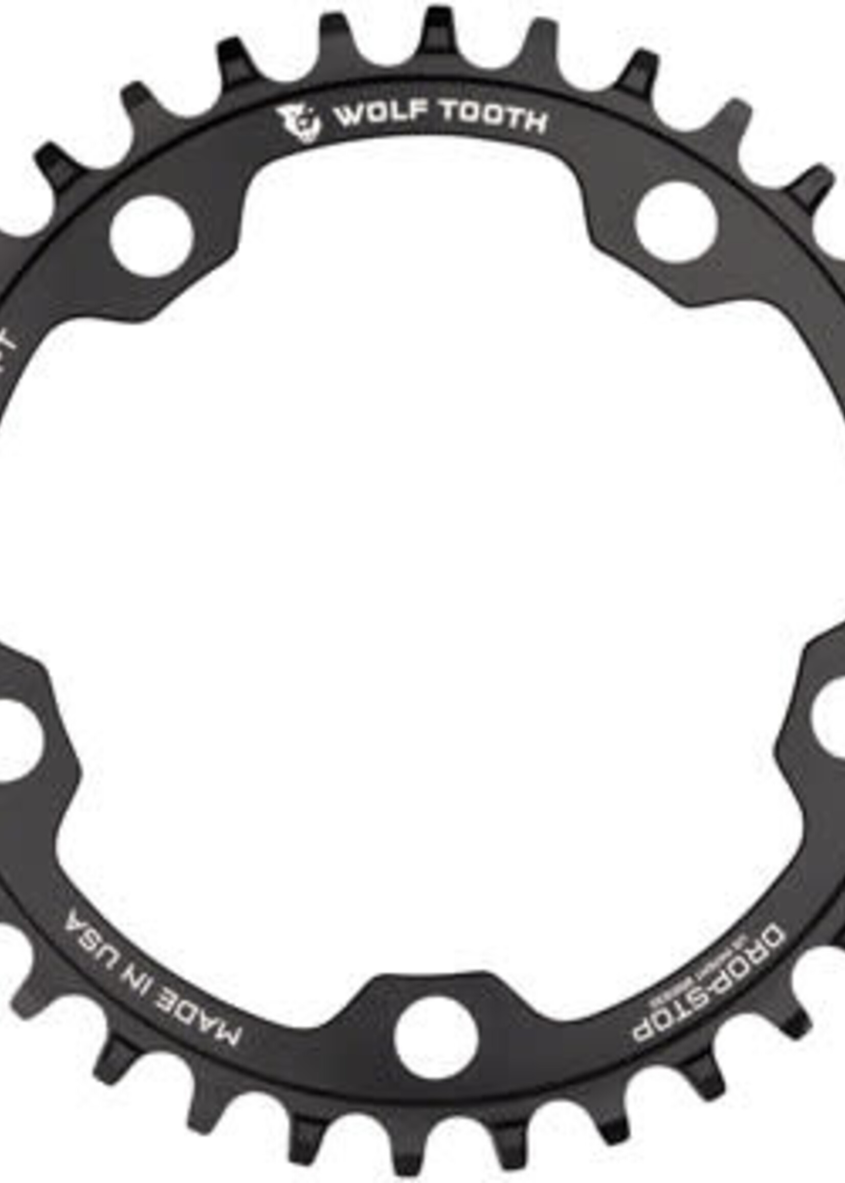 Wolf Tooth Wolf Tooth 110 BCD Cyclocross and Road Chainring - 34t, 110 BCD, 5-Bolt, Drop-Stop, 10/11/12-Speed Eagle and Flattop Compatible, Black