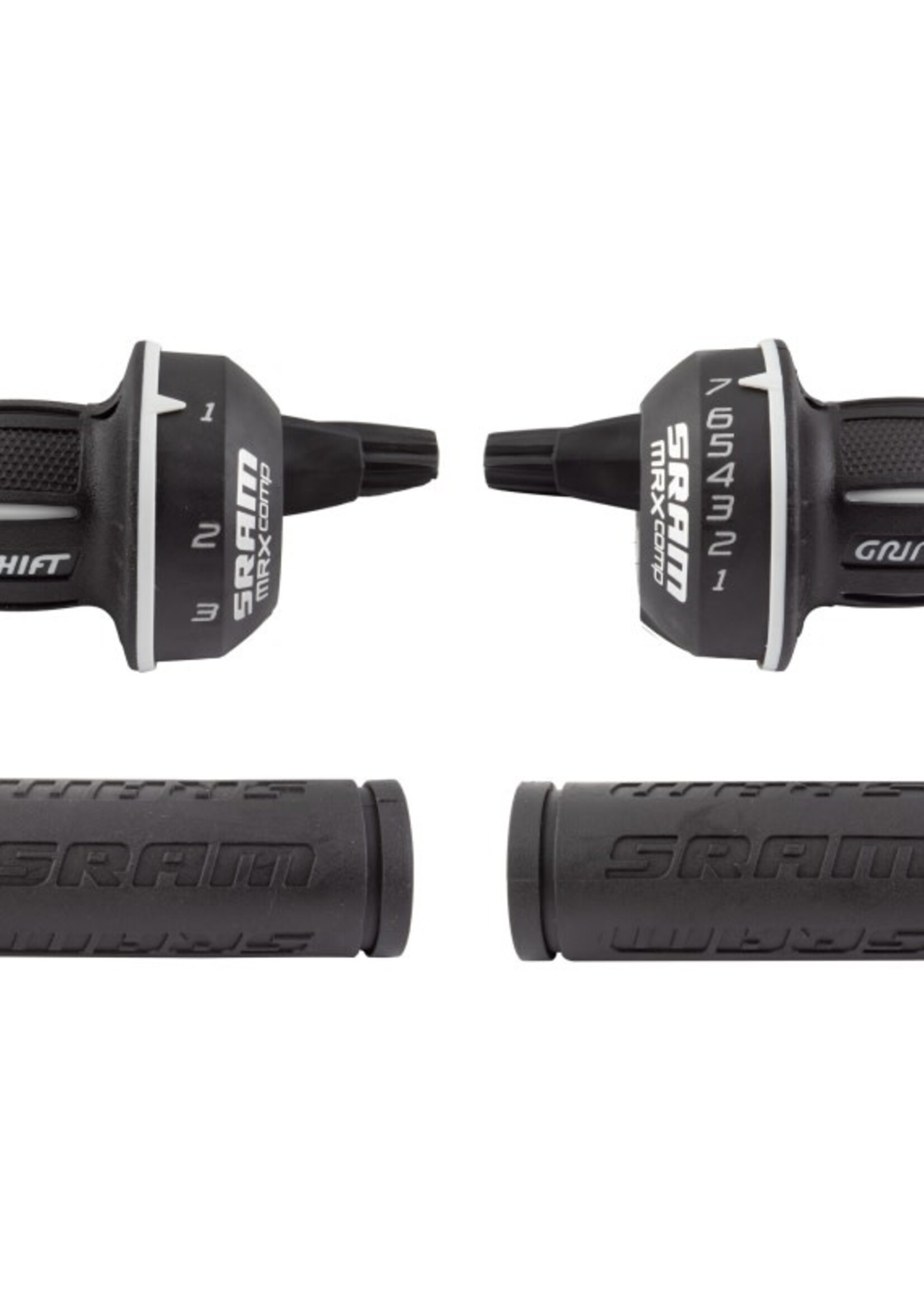 SRAM SRAM MRX Comp Shifter Set 7 Speed Rear Microfriction Front, Includes Stationary Grips