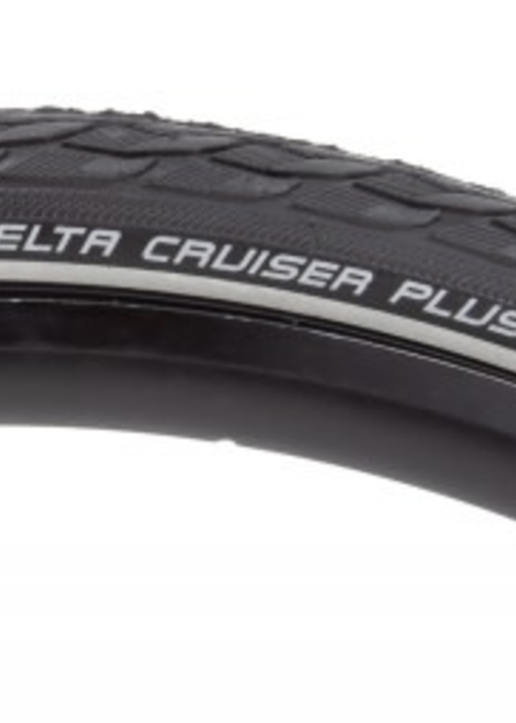 SCHWALBE TIRE SCHWALBE DELTA CRUISER PLUS ACTIVE TWIN PUNCTUREGUARD 26x1.75 BK/BK/REF GN-COMPOUND E25 WIRE