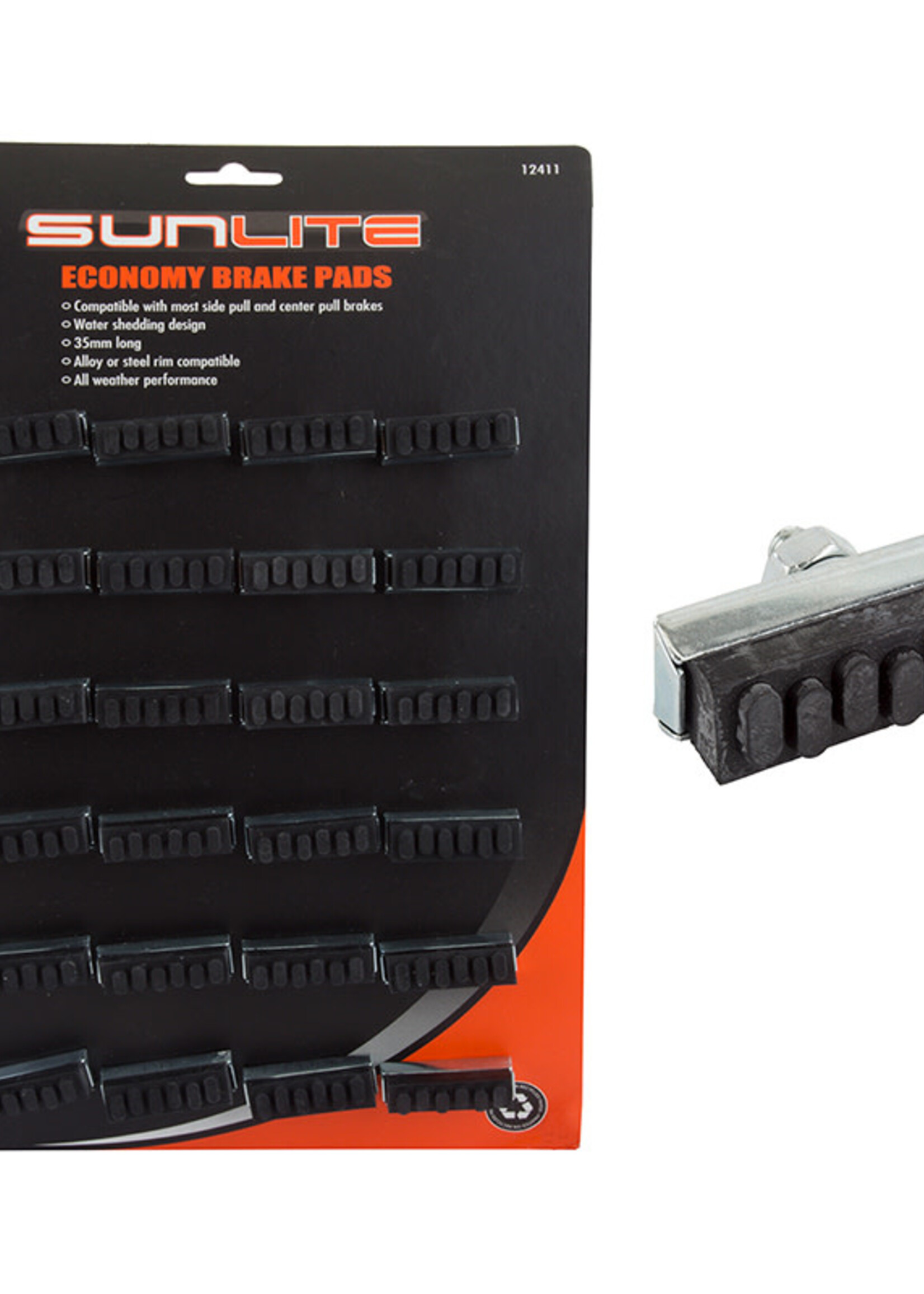 Sunlite DO NOT SELL Carded Economy Brake Pads 12411 (Per Card)