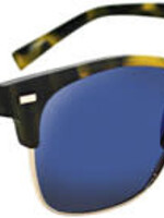 Optic Nerve ONE Sanibel Polarized Sunglasses: Matte Honey Tortuga with Polarized Smoke Blue Mirror Lens