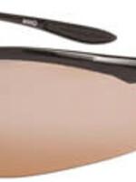 Optic Nerve ONE Tightrope Polarized Sunglasses: Shiny Black with Brown Silver Flash Lens