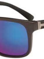 Optic Nerve ONE Ziggy Polarized Sunglasses: Matte Black with Smoke Green Mirror Lens