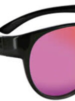 Optic Nerve ONE Lahaina Polarized Sunglasses: Shiny Black/Pink with Polarized Smoke Pink Mirror Lens