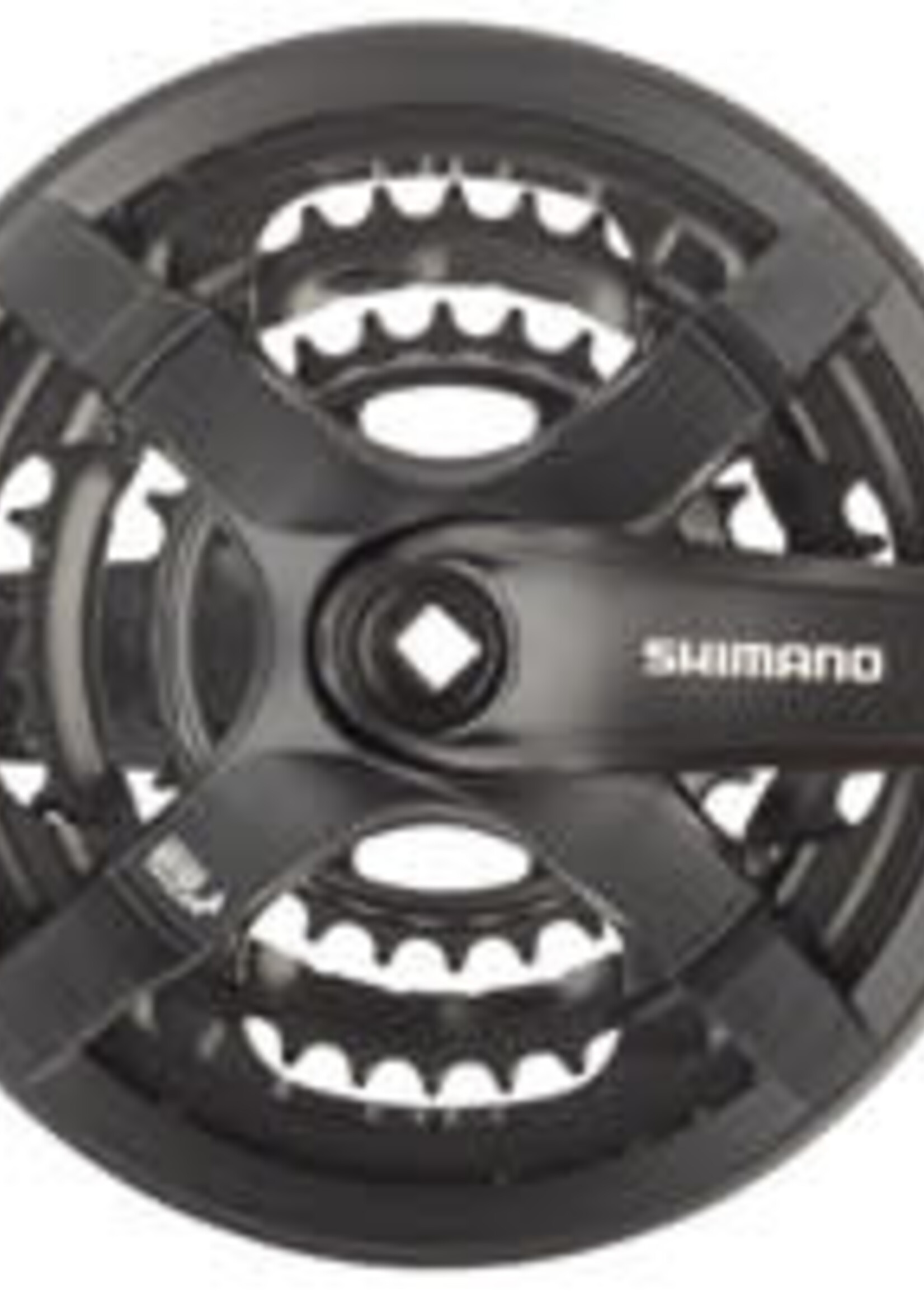 Shimano Shimano Tourney FC-TY501 Crankset - 175mm, 6/7/8-Speed, 48/38/28t, Riveted, Square Taper JIS Spindle Interface, Black