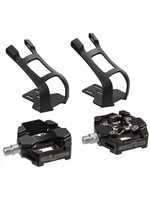 BIKE PEDALS - ECLYPSE HD DUAL TRAINING SPEED/TOE CLIPS CLIPLESS BLACK BIKE PEDAL