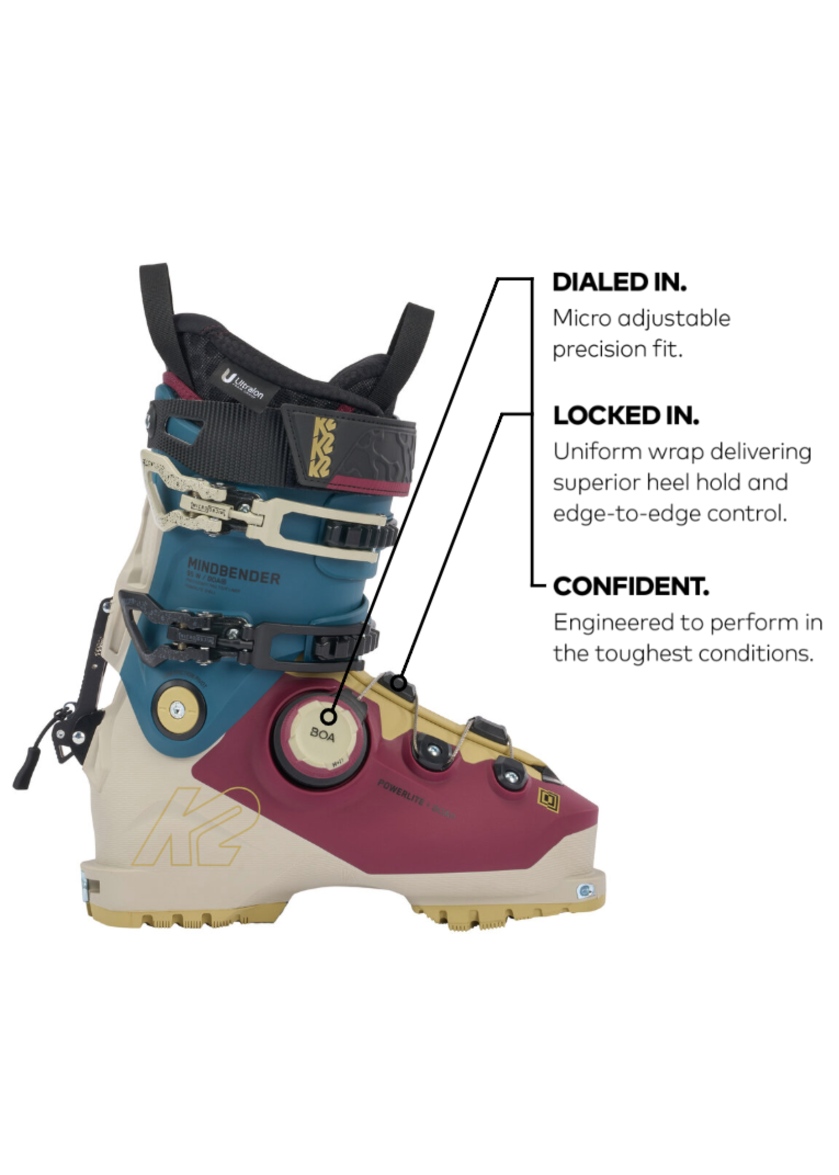 K2 K2 MINDBENDER WOMEN'S SKI BOOTS  MV 95 BOA FIT SYSTEM