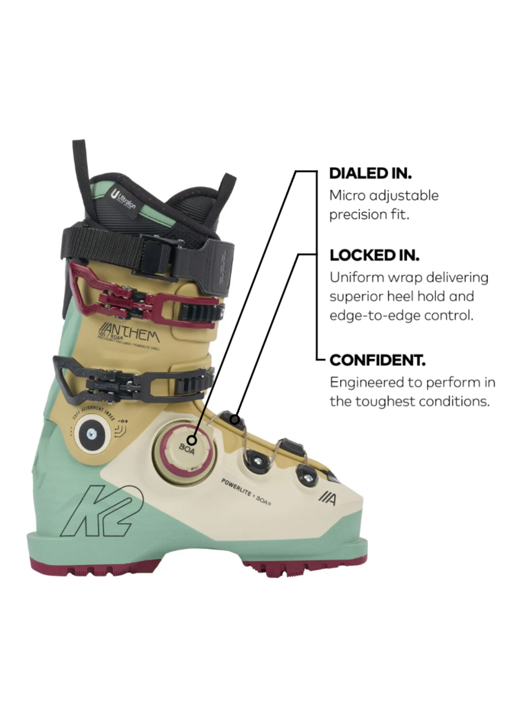 K2 K2 ANTHEM WOMEN'S SKI BOOTS MV 105 BOA FIT SYSTEM