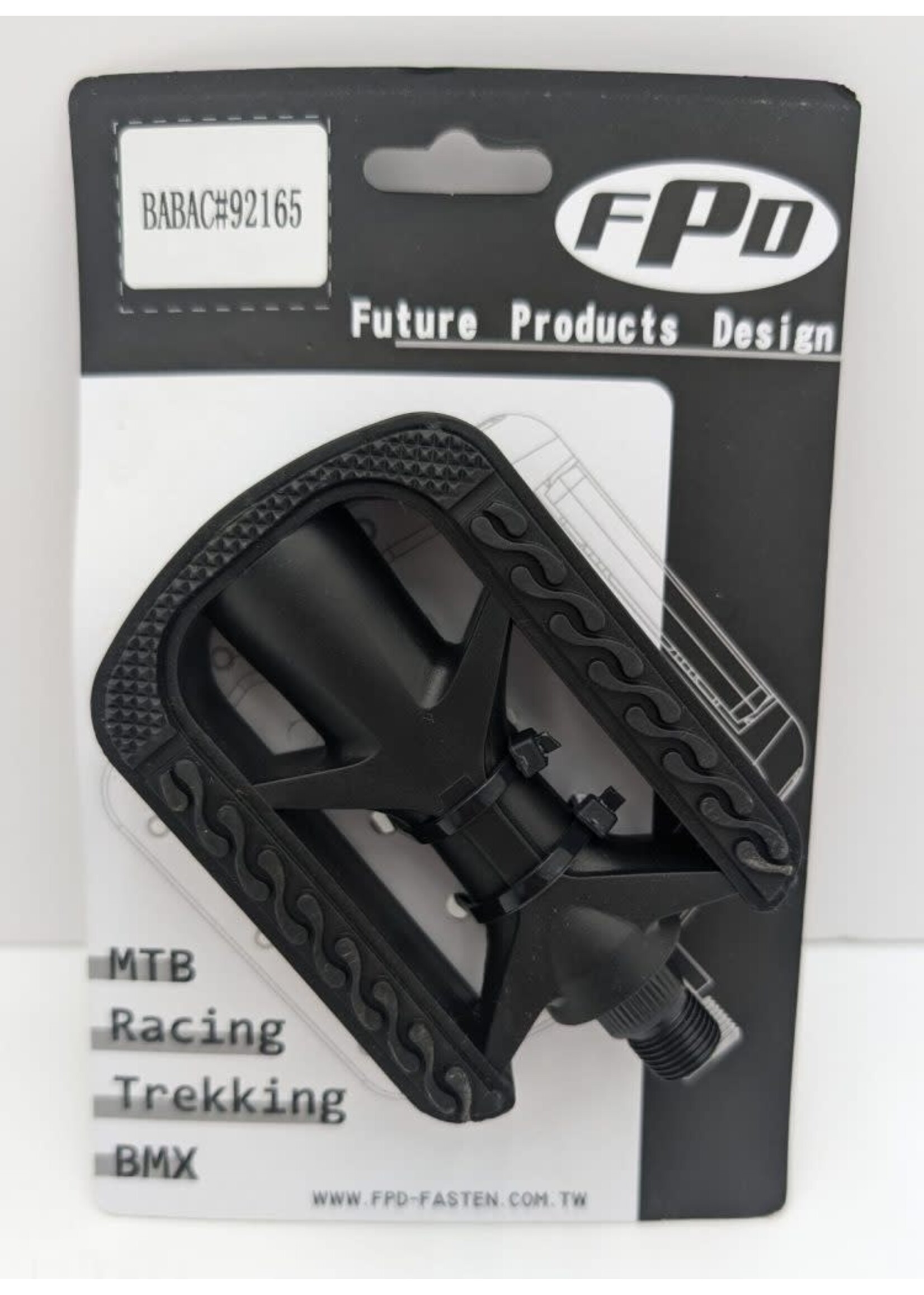 FDP BIKE PEDALS - FDP RESIN 9/16 MTB ANTI-SLIP BLACK