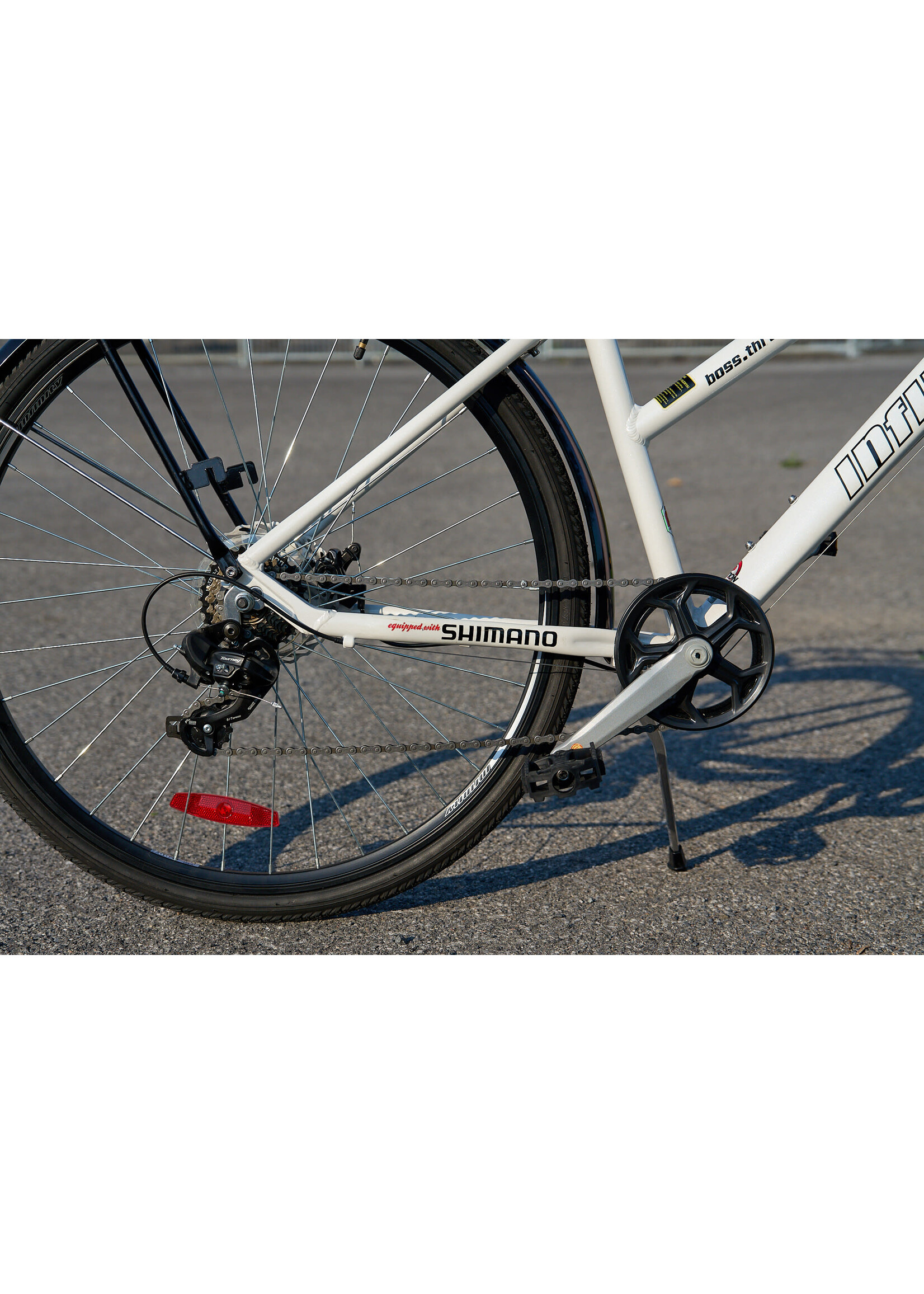 INFINITY BOSS THREE DISC RIGID 7 SPEED W HYBRID BIKE WHITE