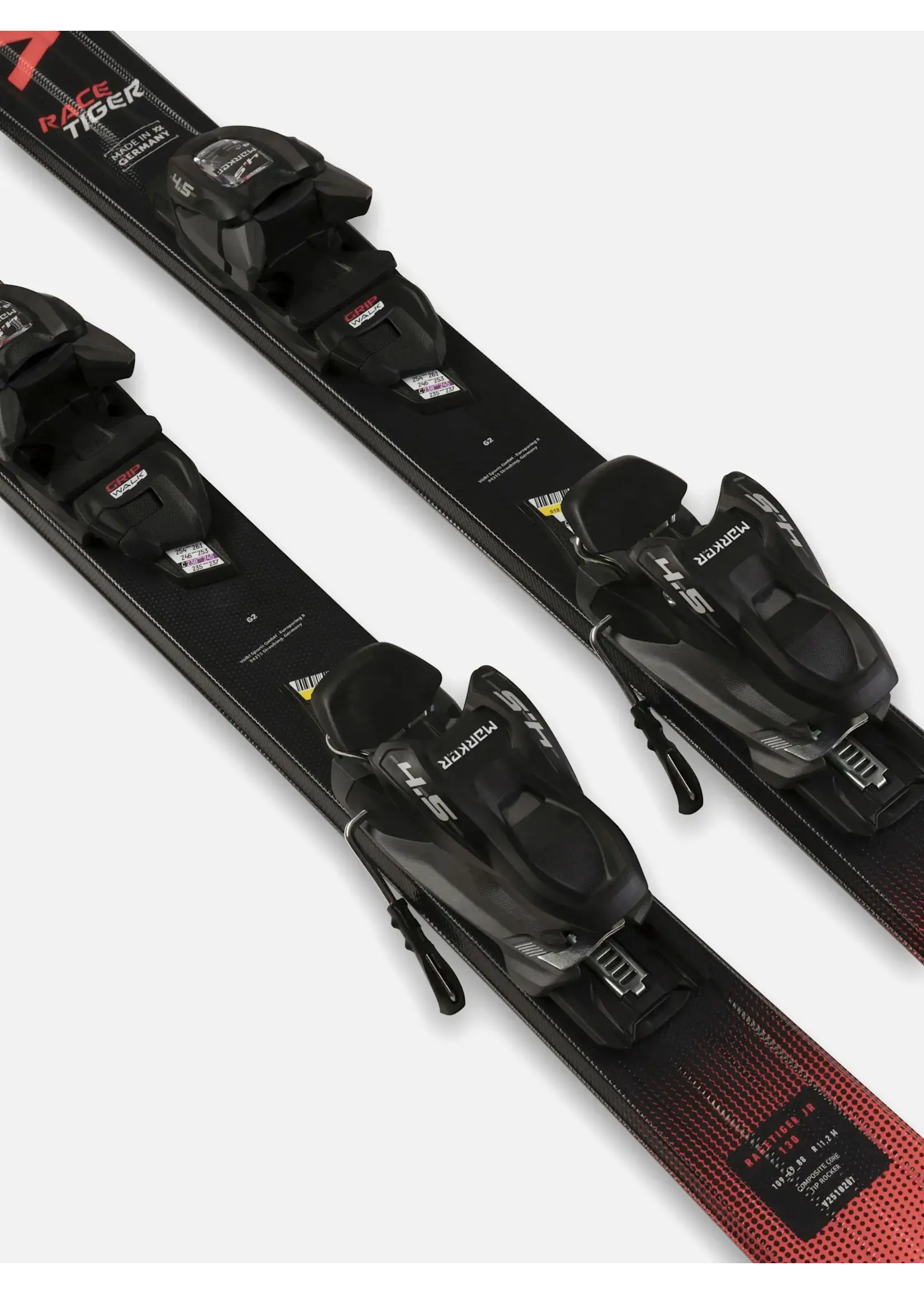 VOLKL RACETIGER JR RED SKIS w/