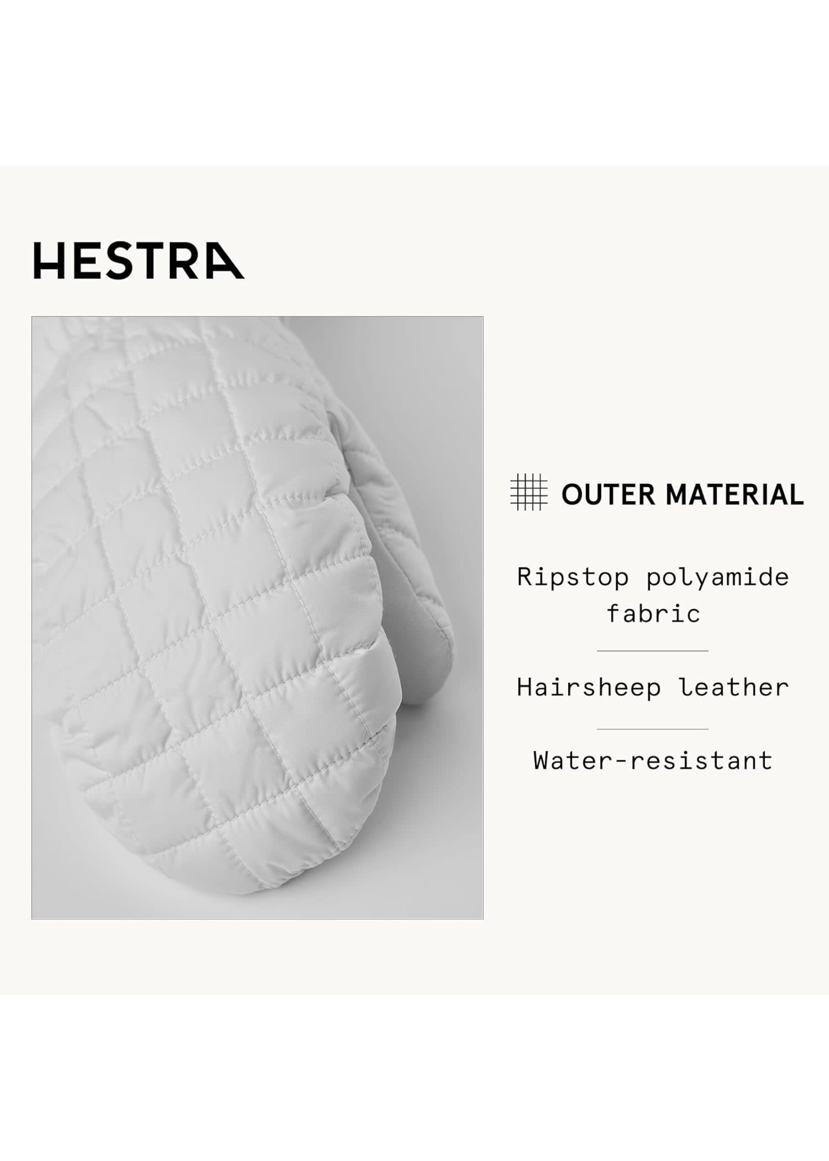 HESTRA HESTRA MOON LIGHT MITT SKI/CASUAL MITTENS WHITE