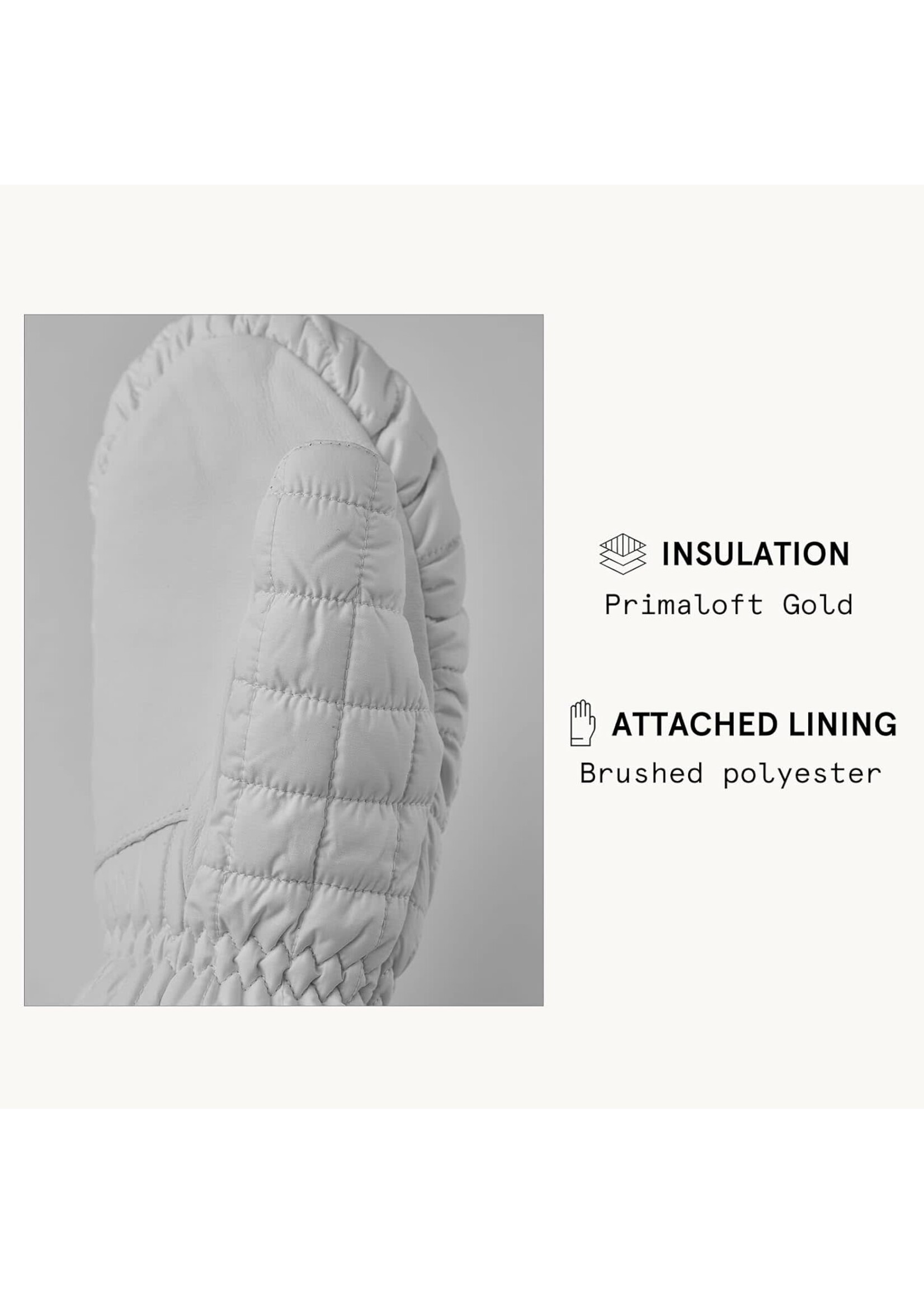 HESTRA HESTRA MOON LIGHT MITT SKI/CASUAL MITTENS WHITE