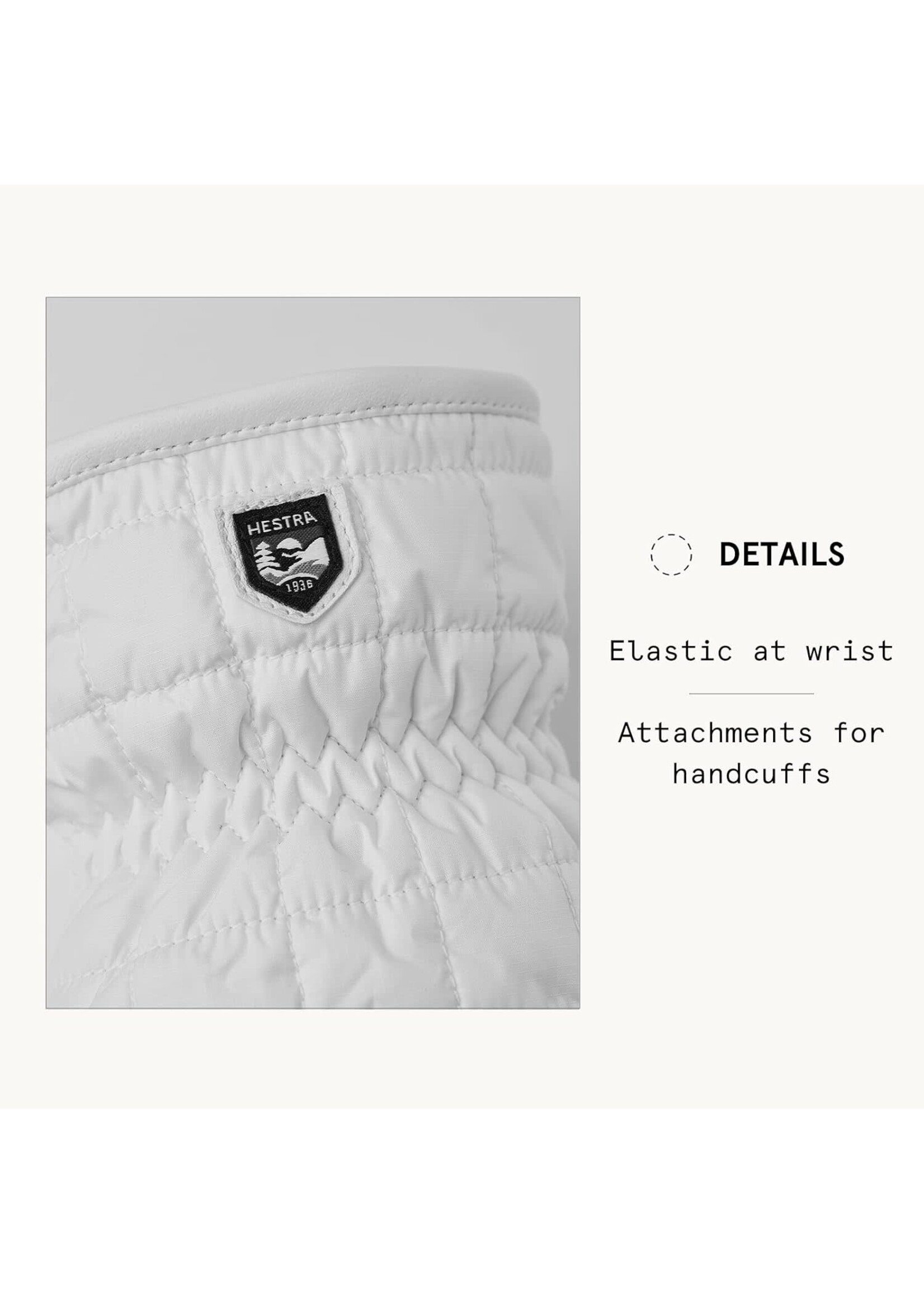 HESTRA HESTRA MOON LIGHT MITT SKI/CASUAL MITTENS WHITE