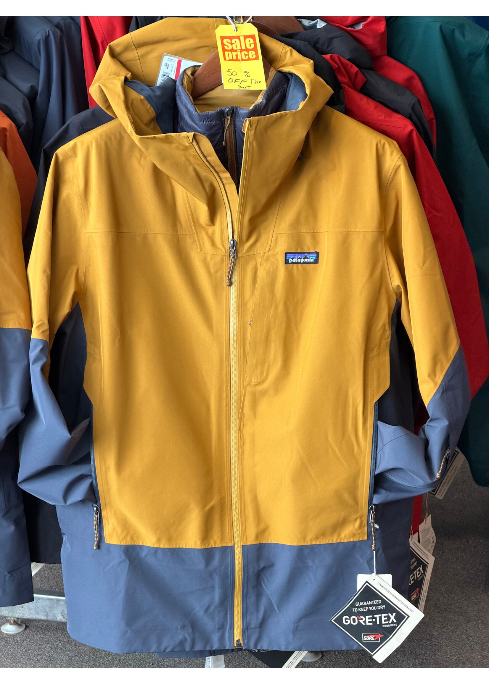 patagonia PATAGONIA STORM SHIFT SUIT RAPTOR BROWN/SMOLDER BLUE (JACKET, PANTS, INSULATOR) with NANO PUFF MEN'S MEDIUM