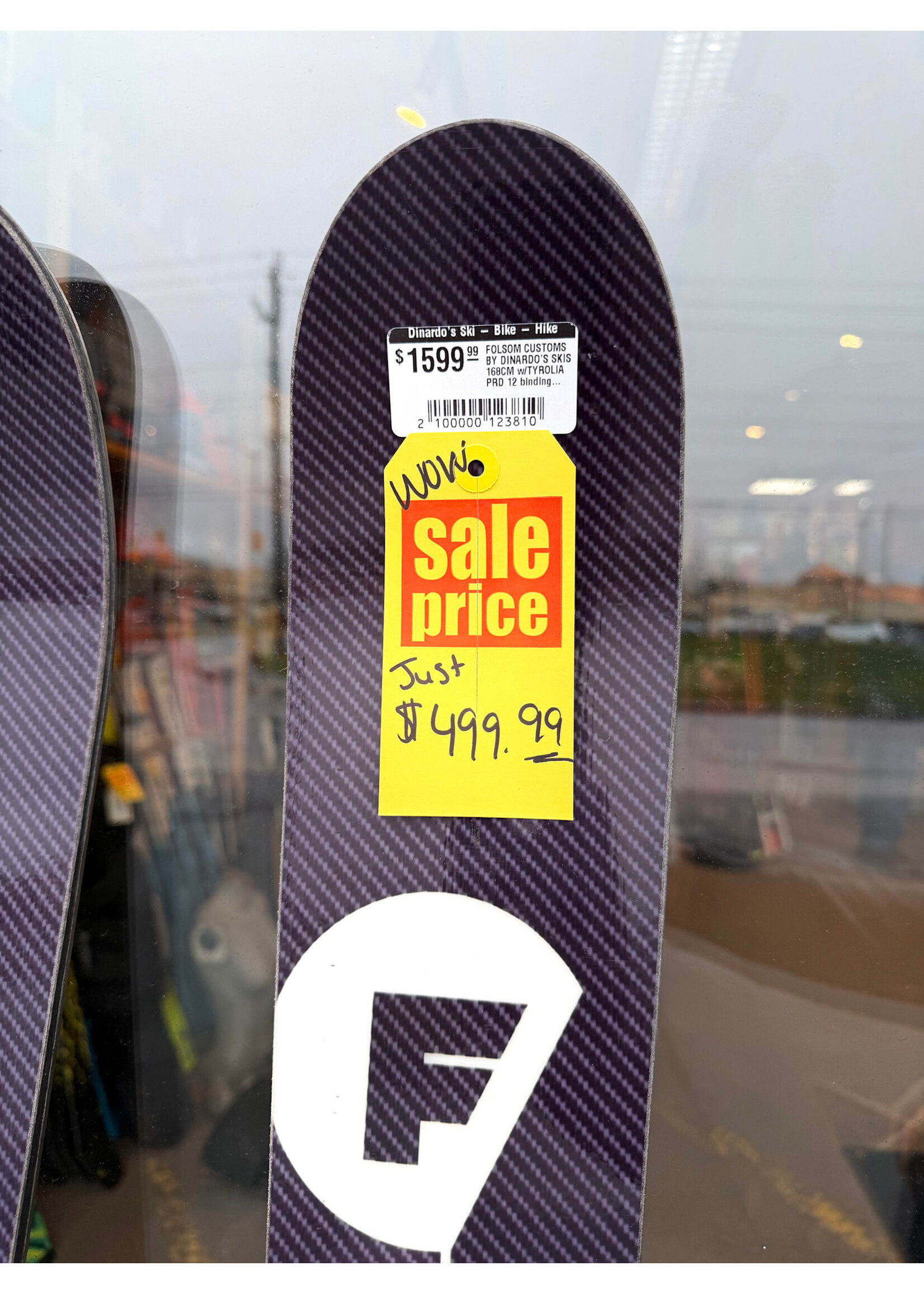FOLSOM CUSTOMS BY DINARDO'S SKIS 168CM w/TYROLIA PRD 12 bindings RED