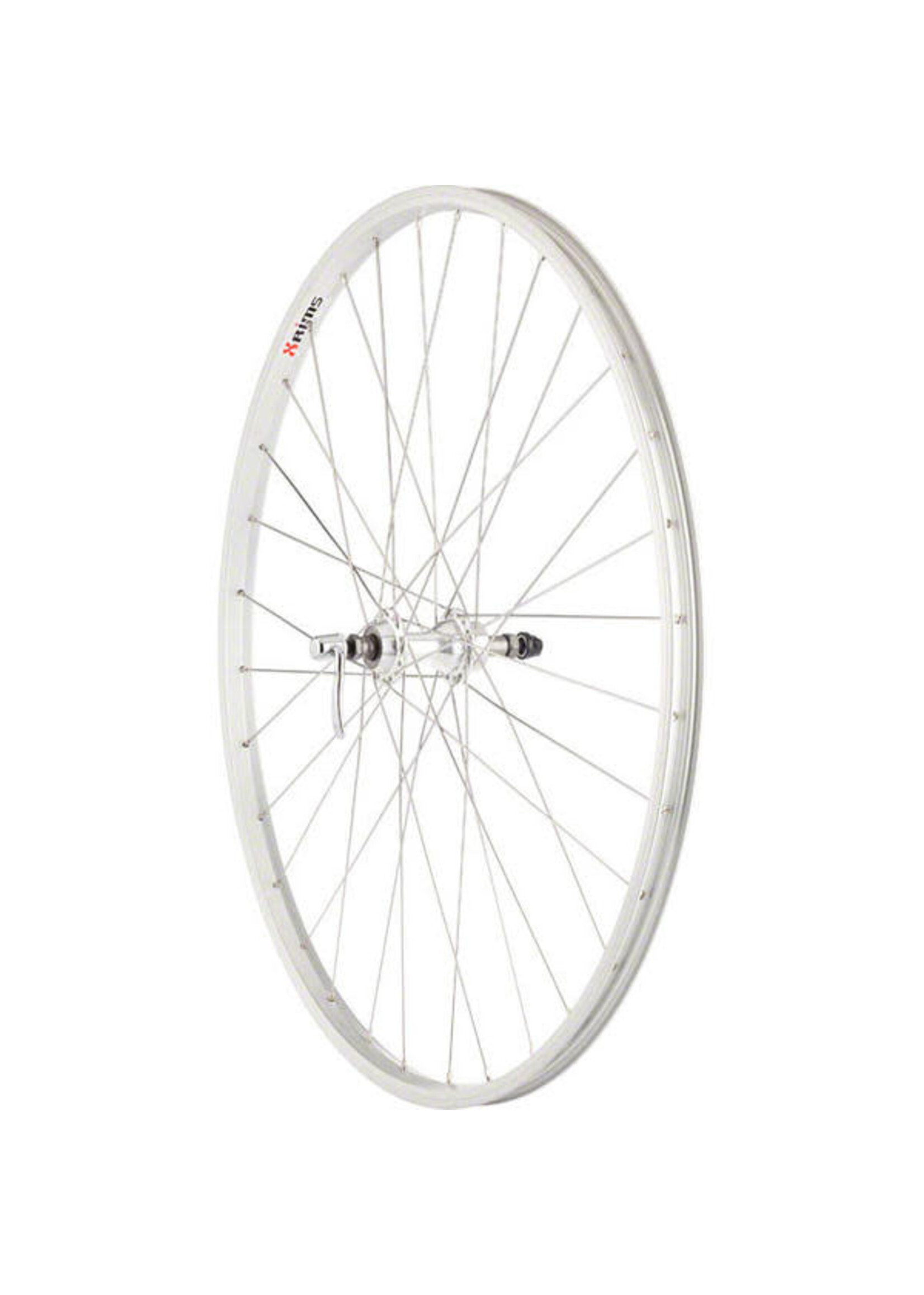 WHEEL - REAR 700C 36H FREEWHEEL SILVER ALLOY QR