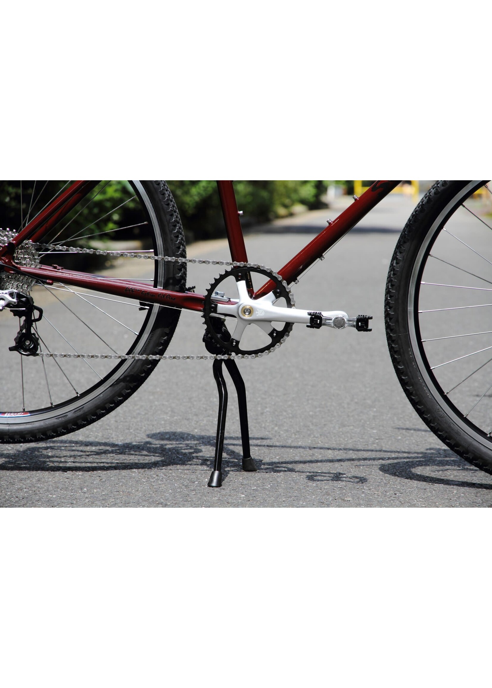 KICKSTAND DOUBLE LEG BLACK STEEL