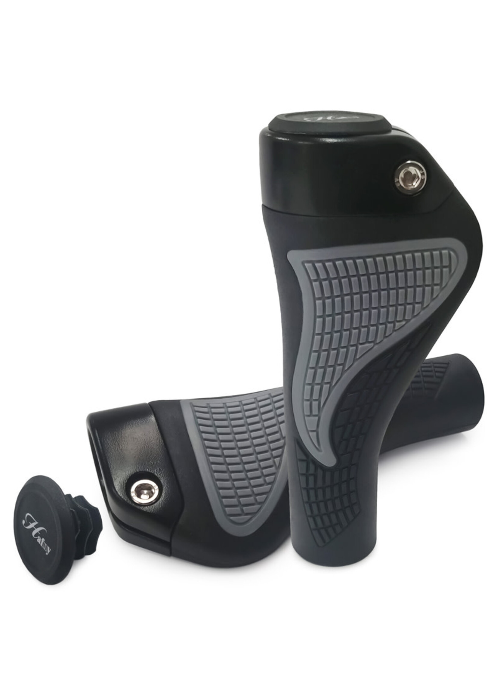 HAFNY HAFNY ERGONOMIC GREY/BLACK GRIPS W/ONE SCREW LOCK-ON SYSTEM HF-100
