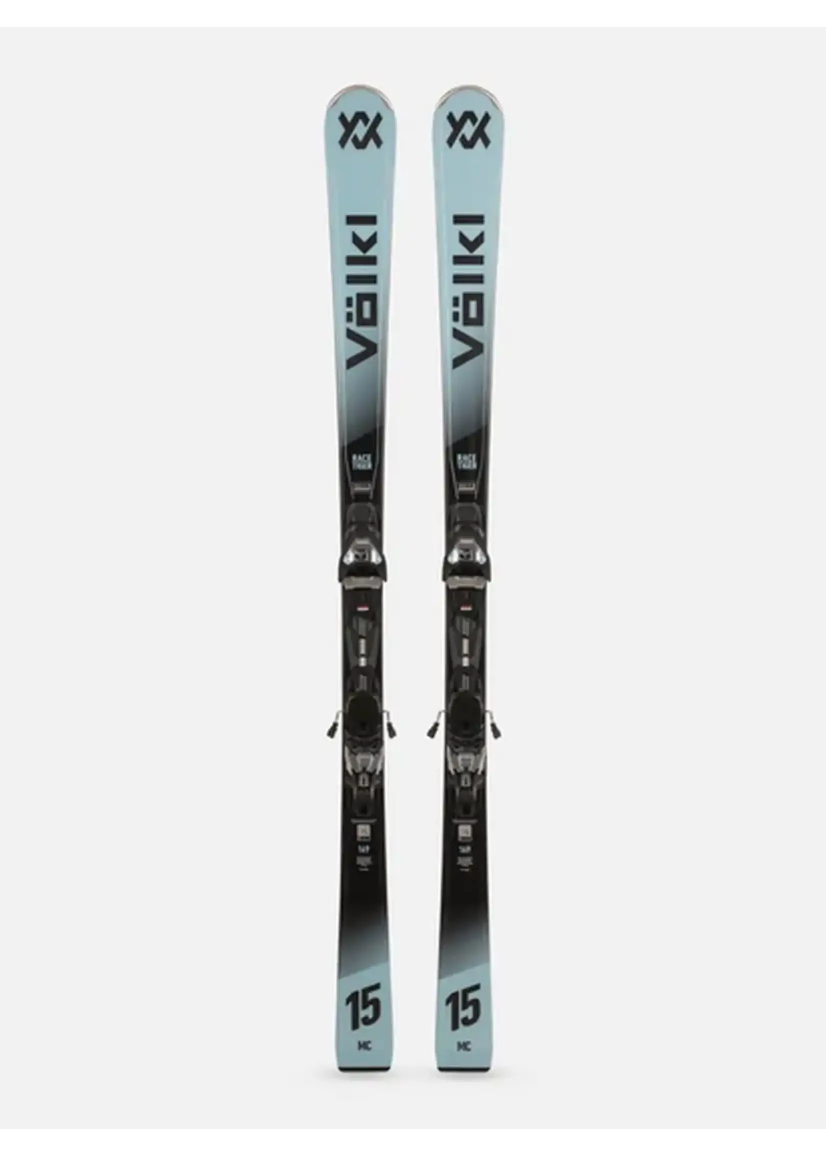 VOLKL RACETIGER MC BLUE SKIS w/VMOT 12 BLUE BINDINGS