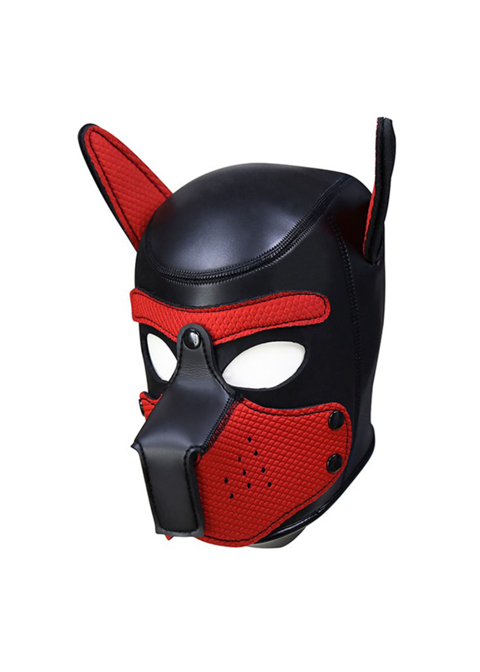 Neoprene Puppy Hood - Full Face Hood Blk/Red