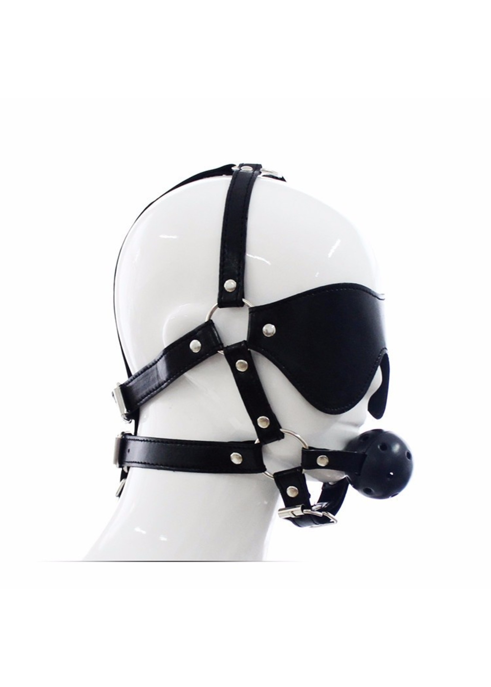 Leather Face Harness w Gag Ball