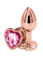Rear Assets Rose Gold Heart Anal Plug - Small - Pink