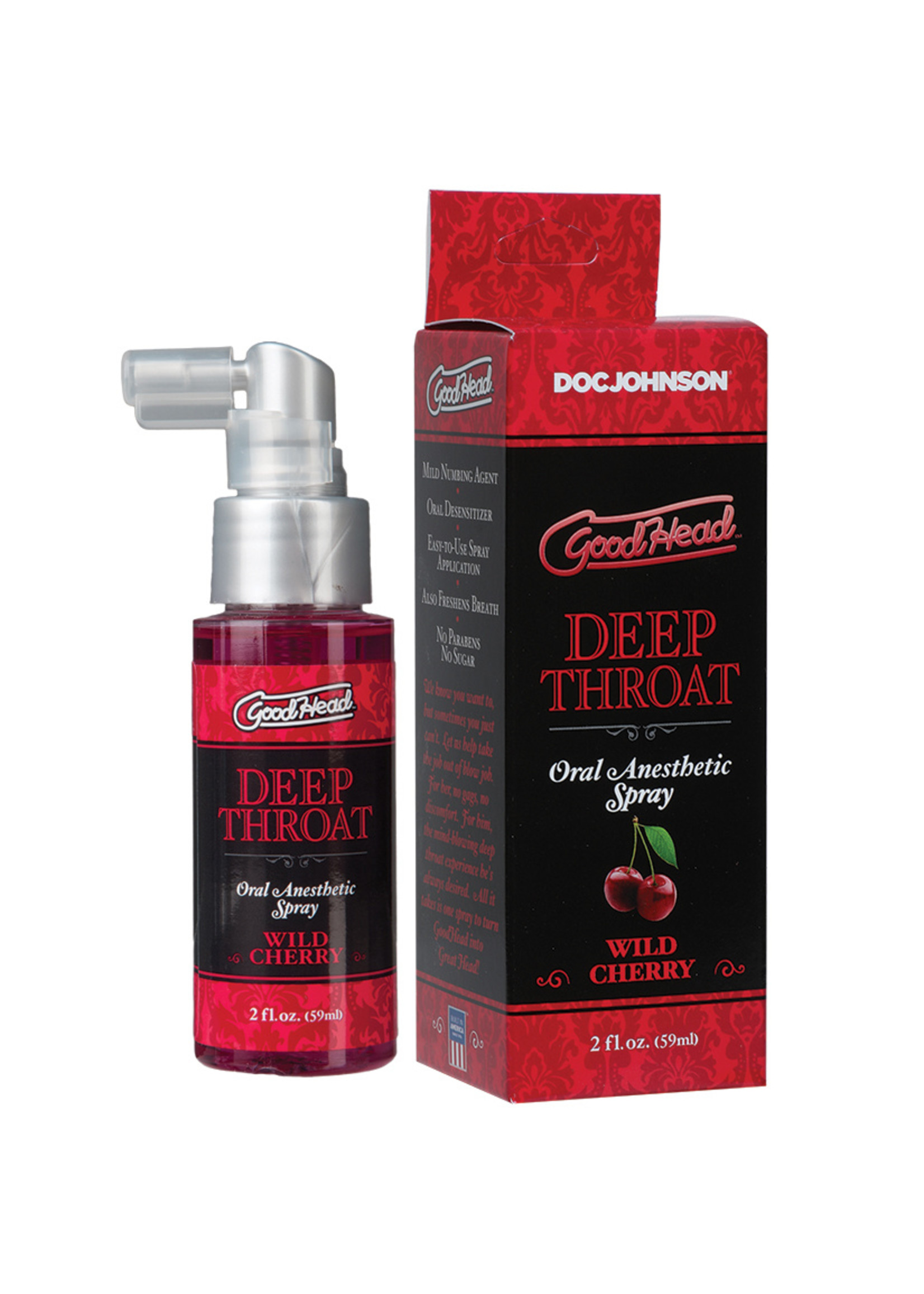 GoodHead Deep Throat Oral Anesthetic Spray in Wild Cherry 2oz