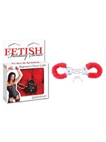 Fetish Fantasy Series Beginner's Furry Cuffs in Red