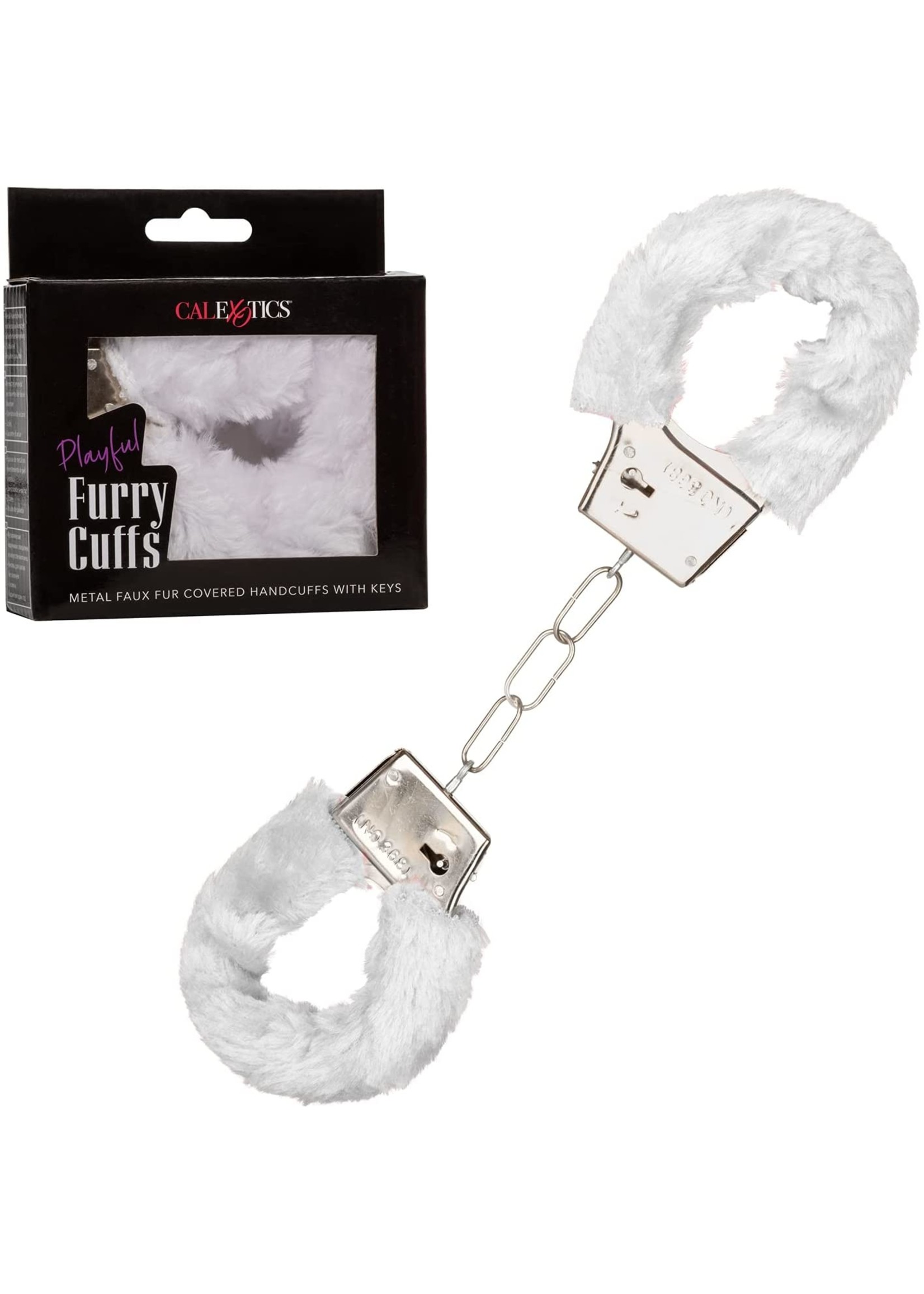Playful Furry Cuffs in White