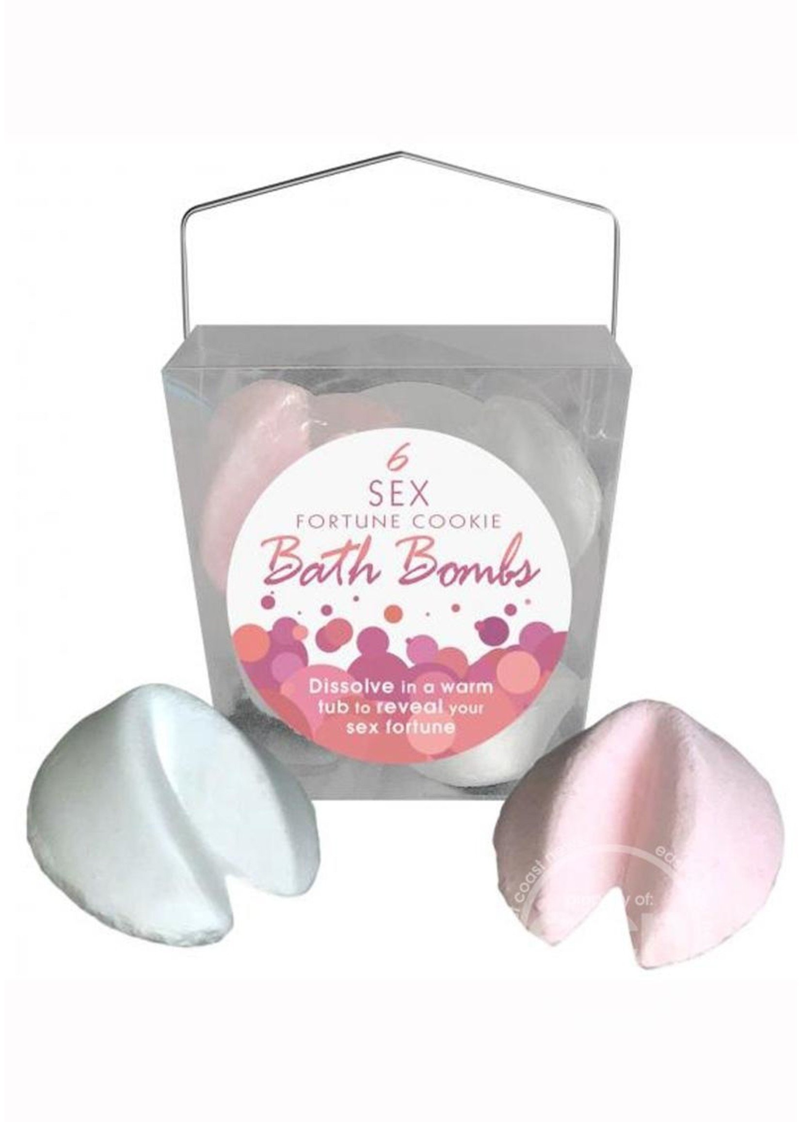 Sex Fortune Cookie Bath Bombs (3 White Vanilla and 3 Pink Strawberries & Cream Per Box)