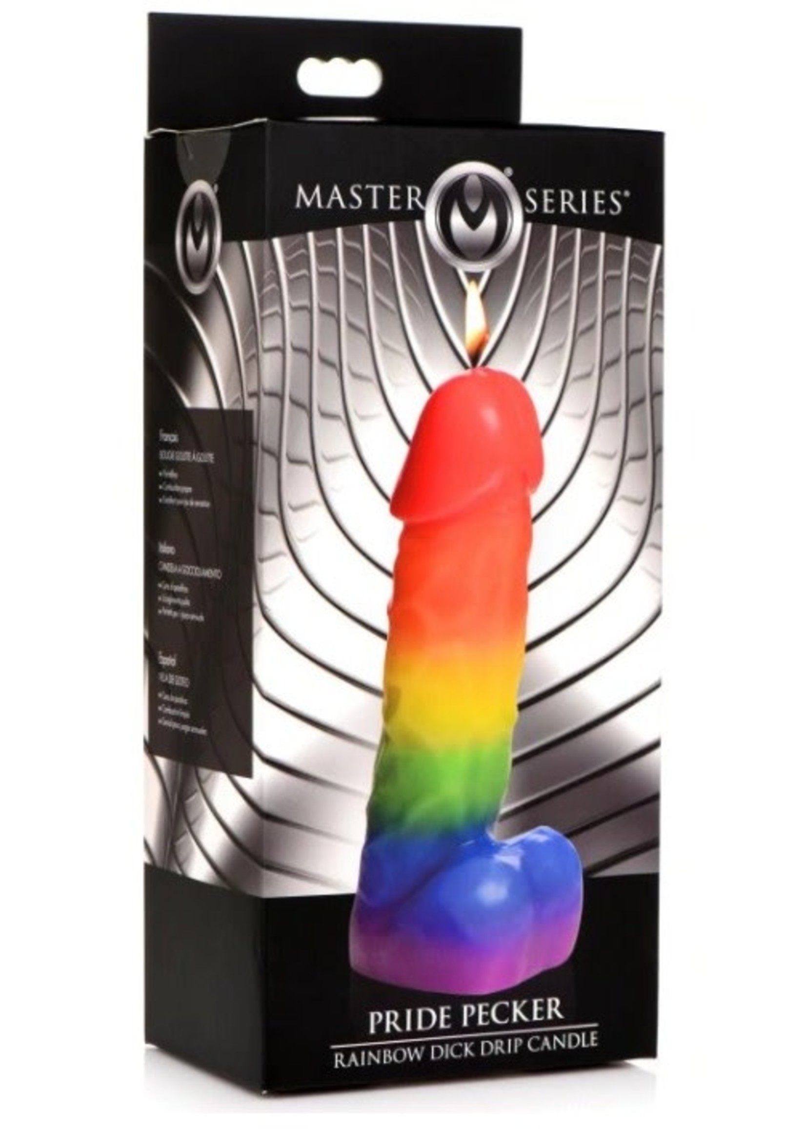 Master Series Pride Pecker Rainbow Drip Candle