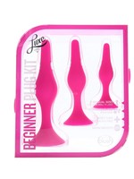 Luxe Beginner Silicone Butt Plug Kit in Pink