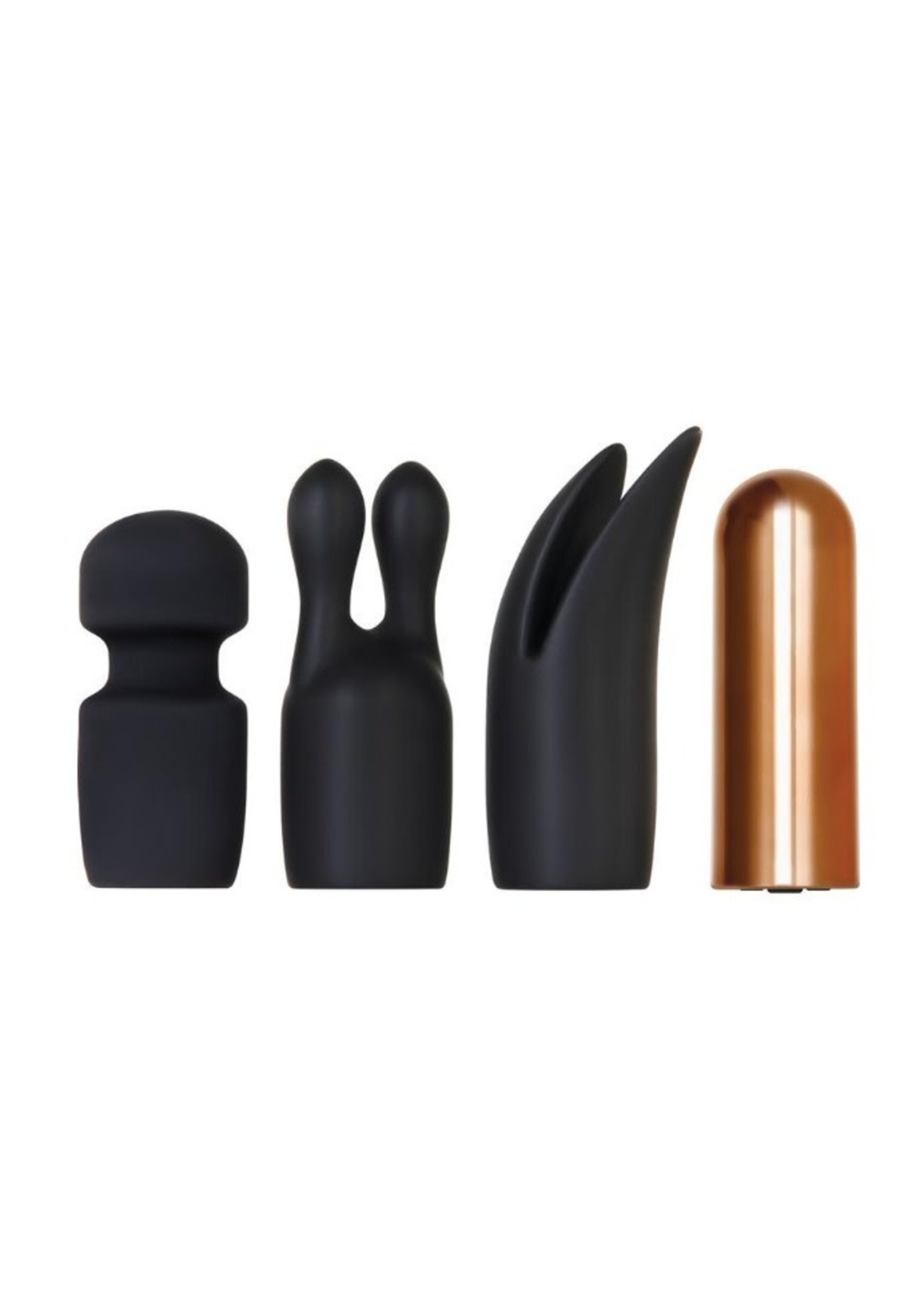 Glam Squad Rechargeable Bullet and 3 Silicone Sleeves Kit - Black and Copper