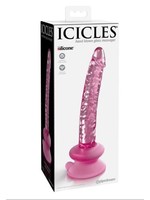 Icicles No. 86 Glass Wand with Bendable Silicone Suction Cup in Pink