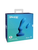 3Some Wall Banger Silicone Rechargeable Remote Control P-Spot Anal Vibrator - Blue