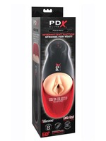 PDX Elite Fuck-O-Matic Stroker Rechargeable Masturbator - Pussy - Black/Vanilla