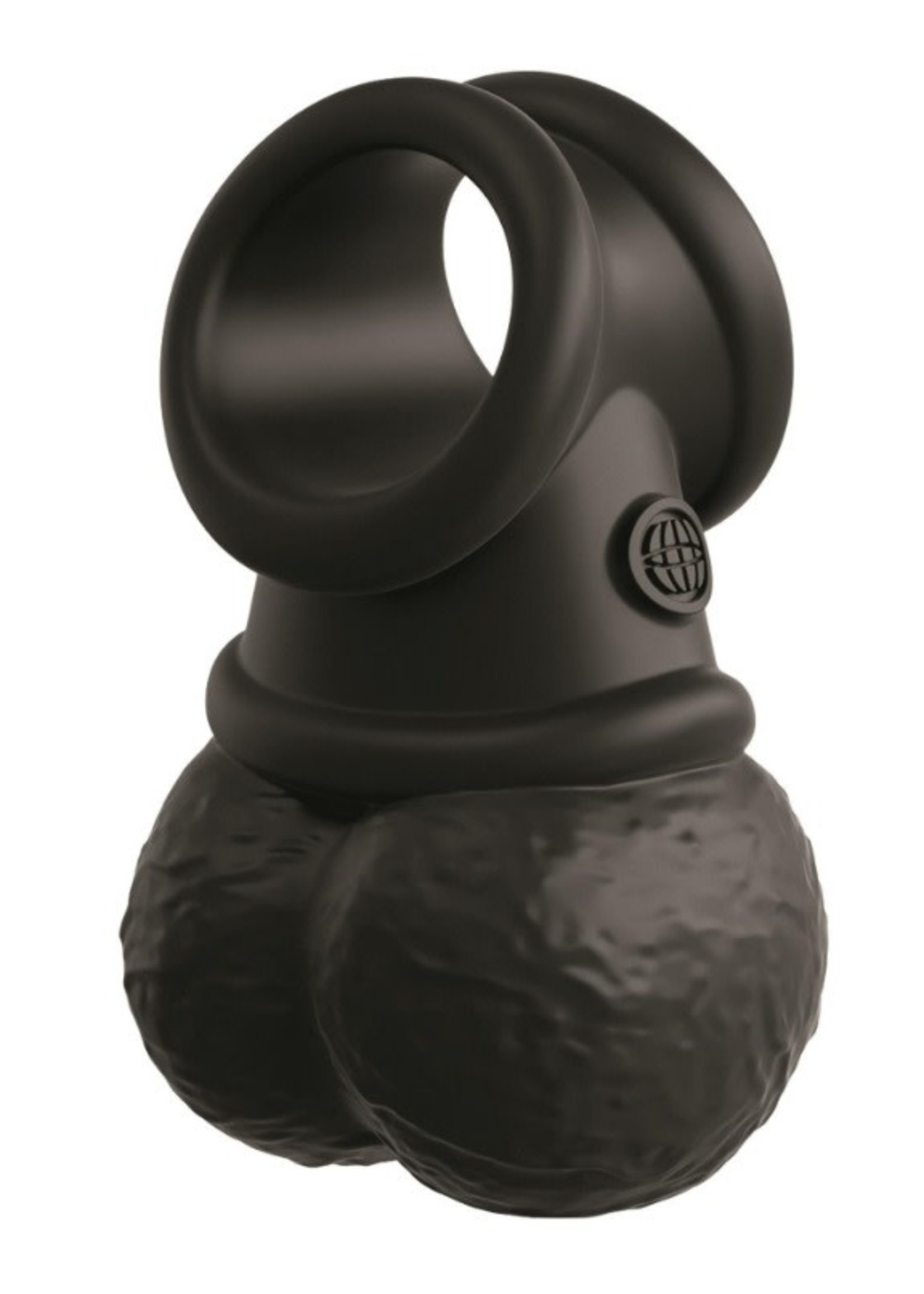 King Cock Elite Crown Jewels Silicone Balls and Cockring - Black