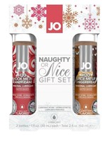 Jo Naughty Or Nice Flavored Waterbased Lube Gift Set Candy Cane And Gingerbread 1 Ounce Each 2 Set