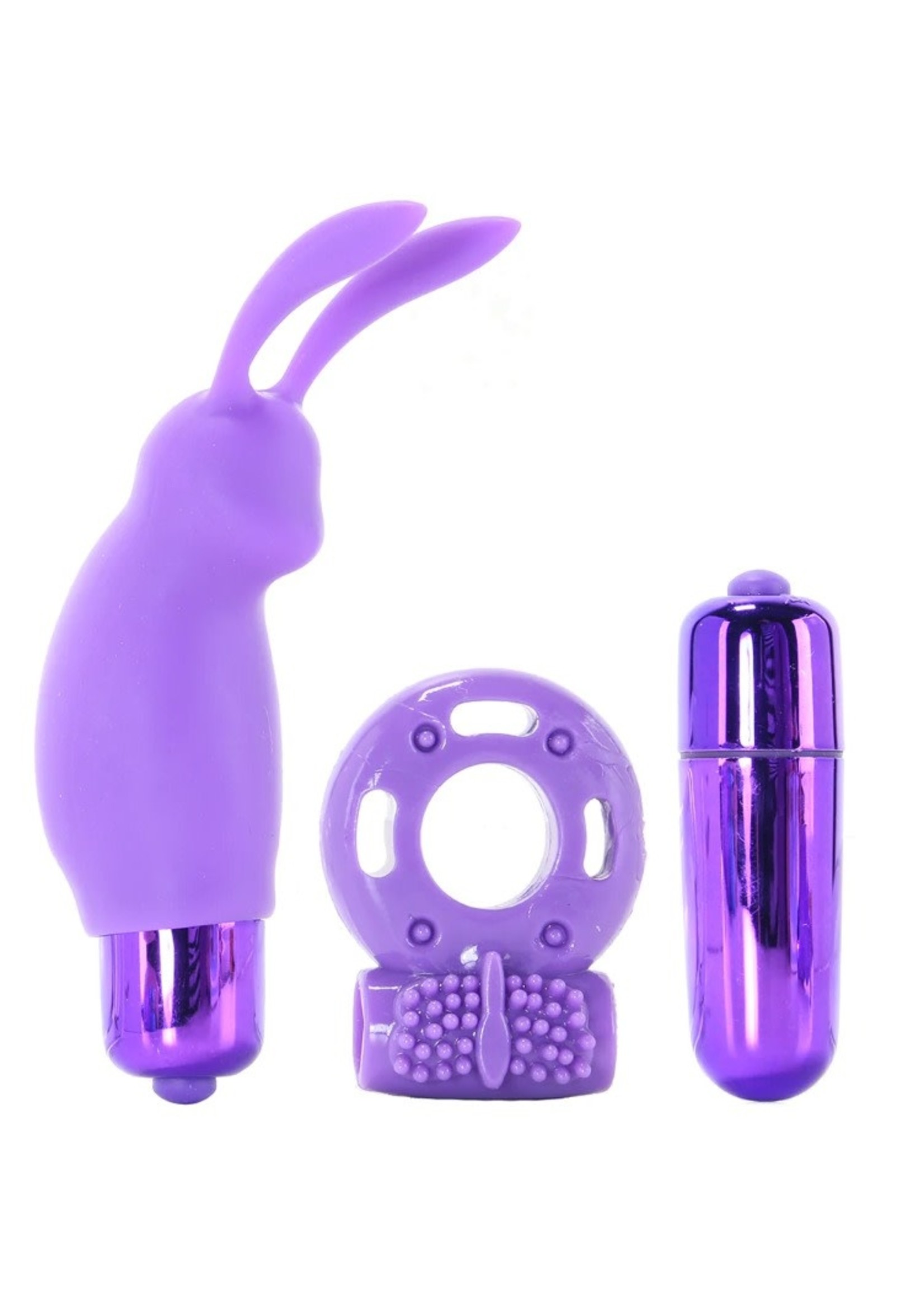 Neon Vibrating Couples Kit in Purple