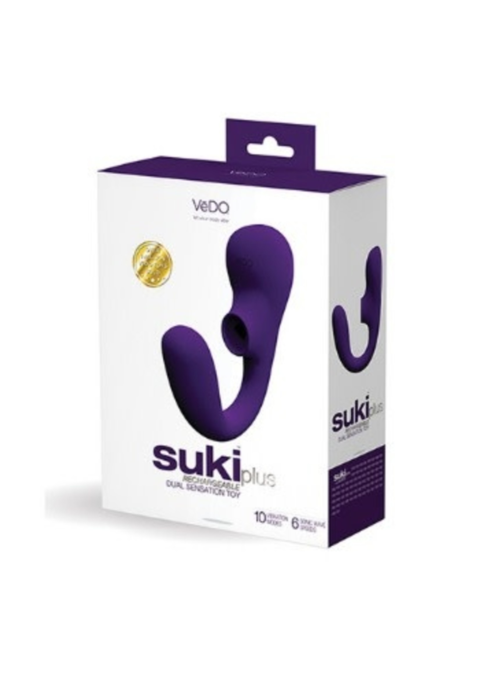 VeDO Suki Plus Rechargeable Silicone Dual Vibrator - Deep Purple