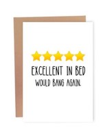 Excellent In Bed Card