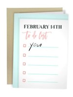 February 14th To Do List Card