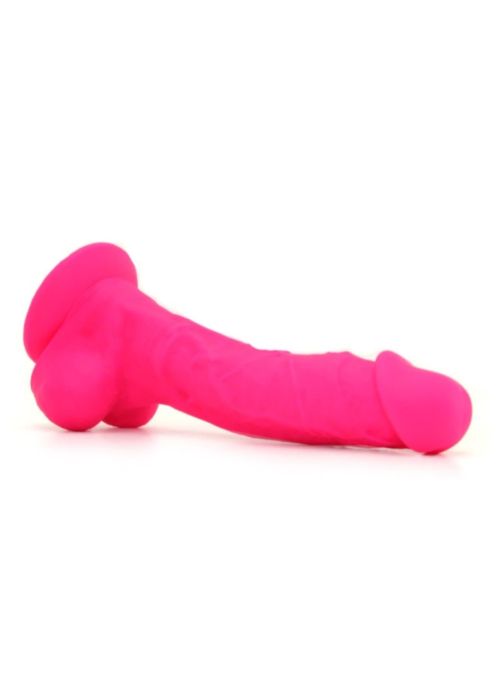 Large Silicone Colours Dildo in Pink 8"