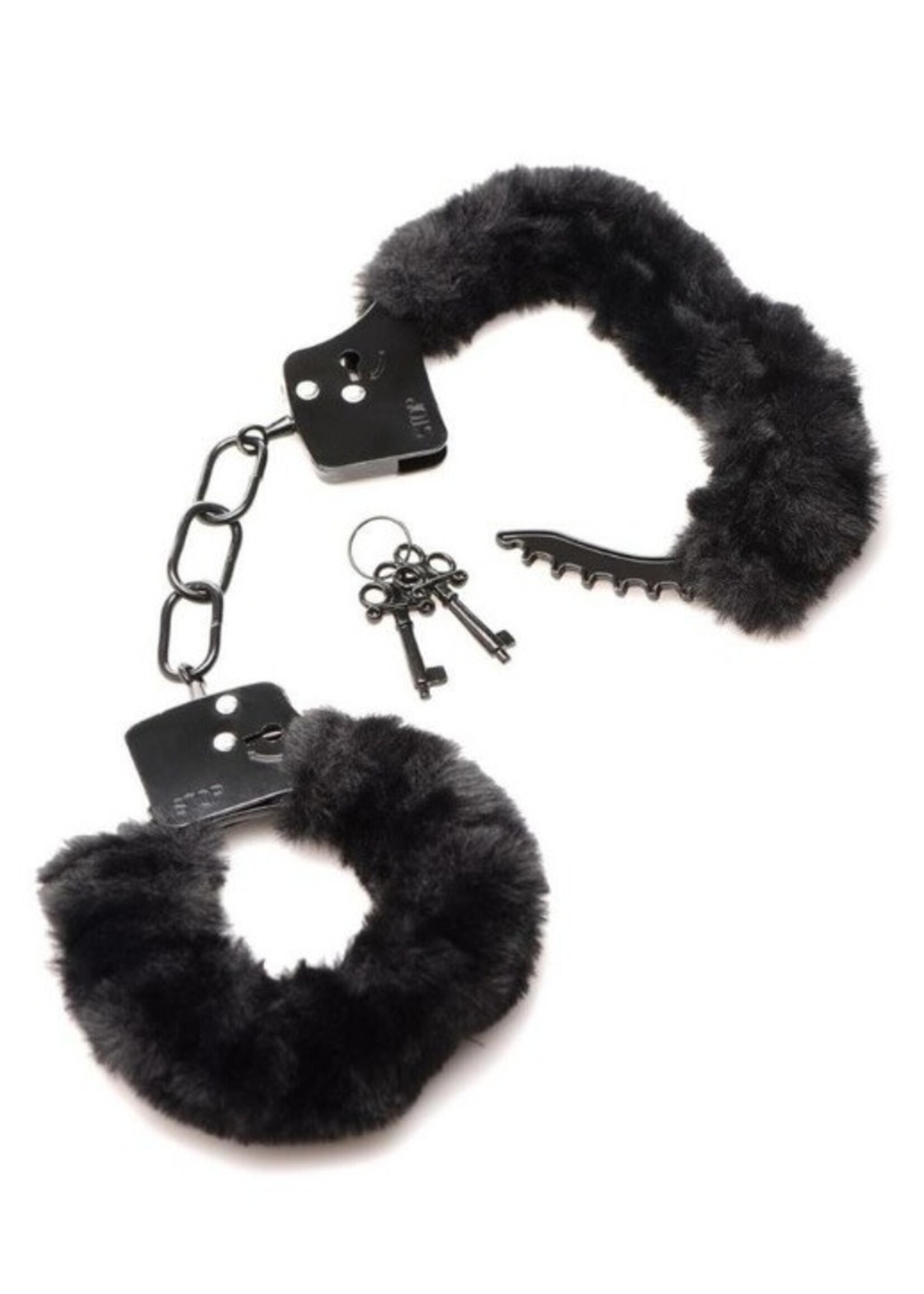 Master Series Cuffed in Fur Furry Handcuffs - Black