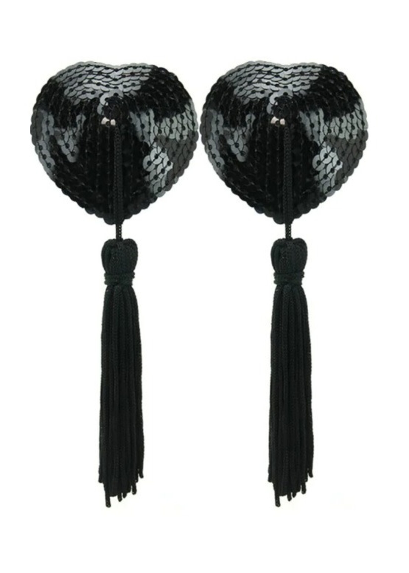 Sequined Heart Pasties With Tassels
